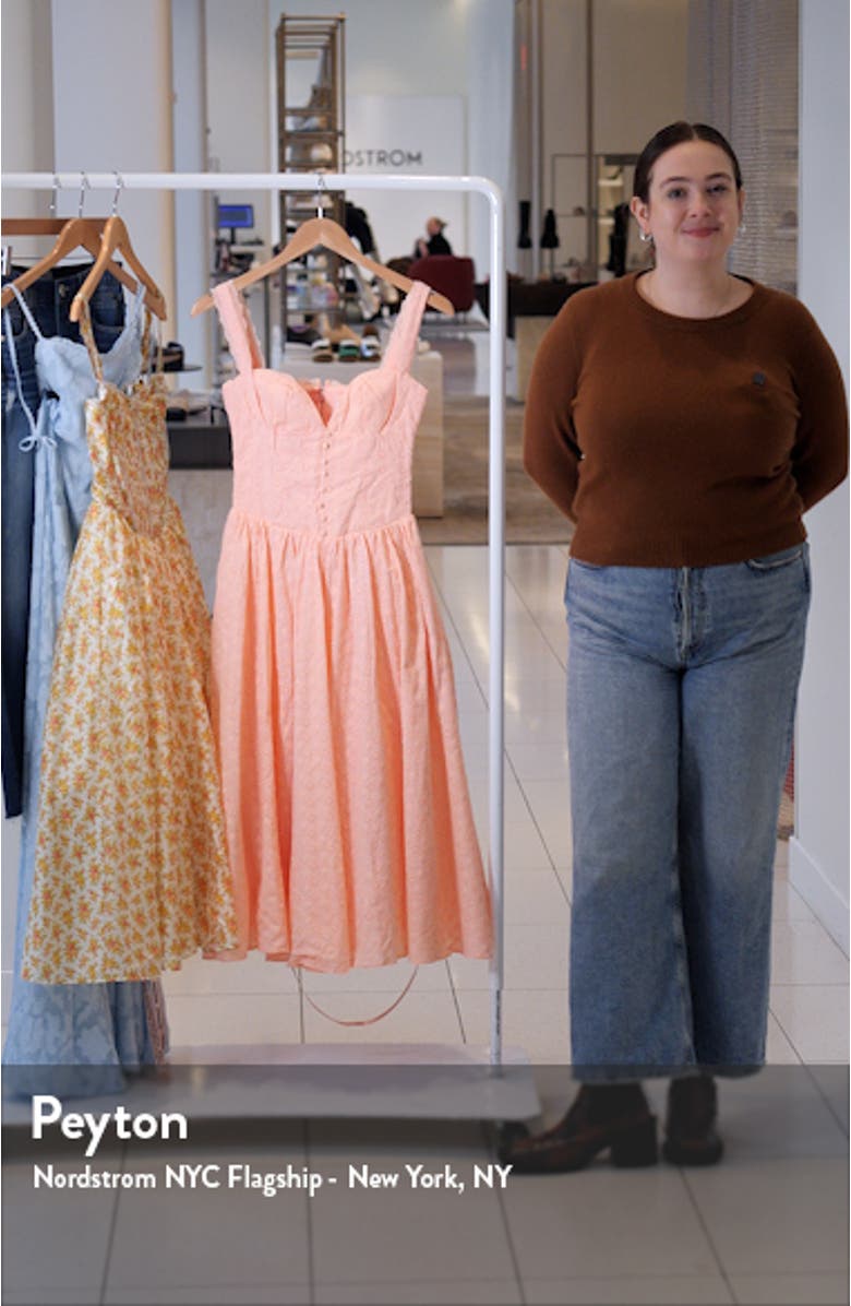 Adalyn Eyelet Corset Midi Dress, sales video thumbnail