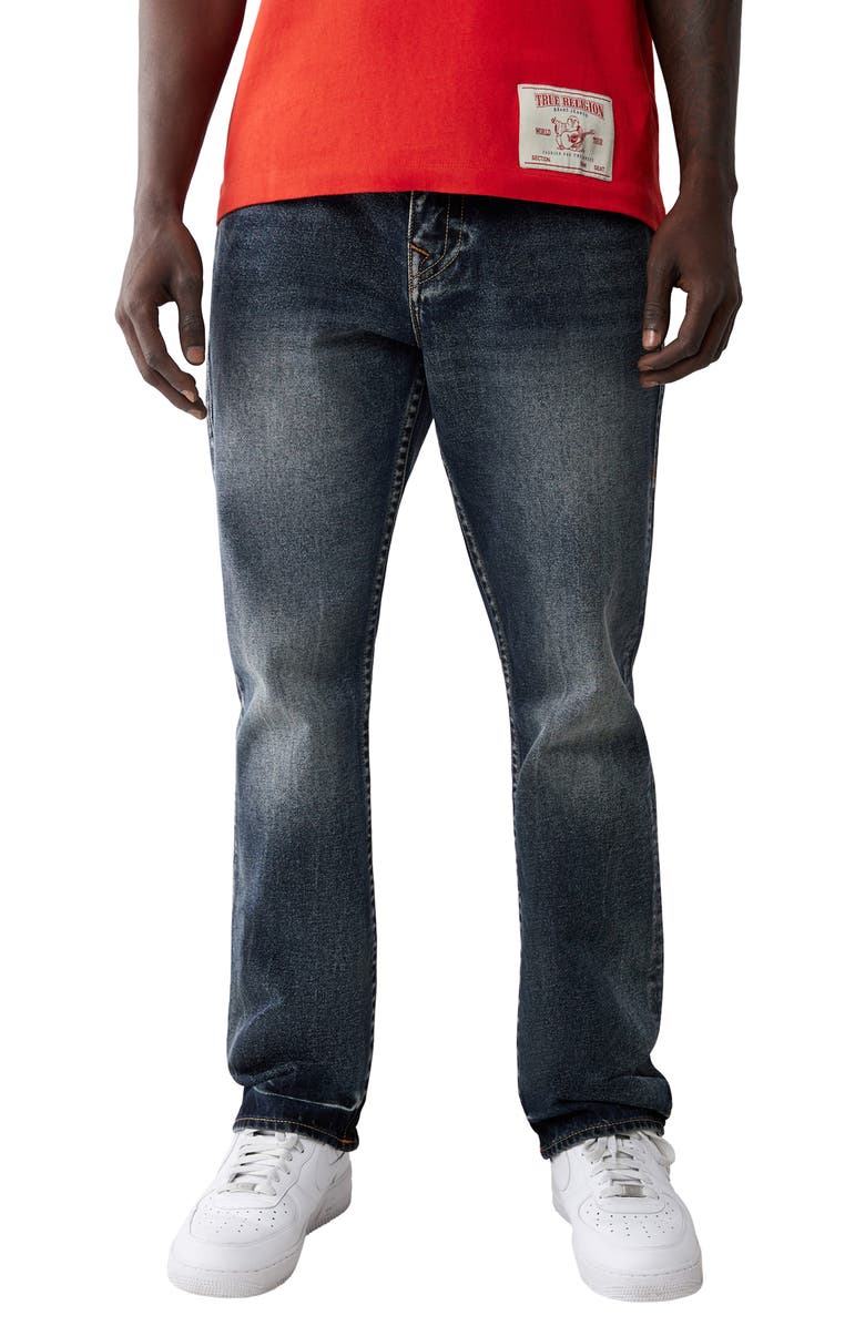 True Religion Ricky Straight Leg Jeans, Main, color, Dark Metal Wash