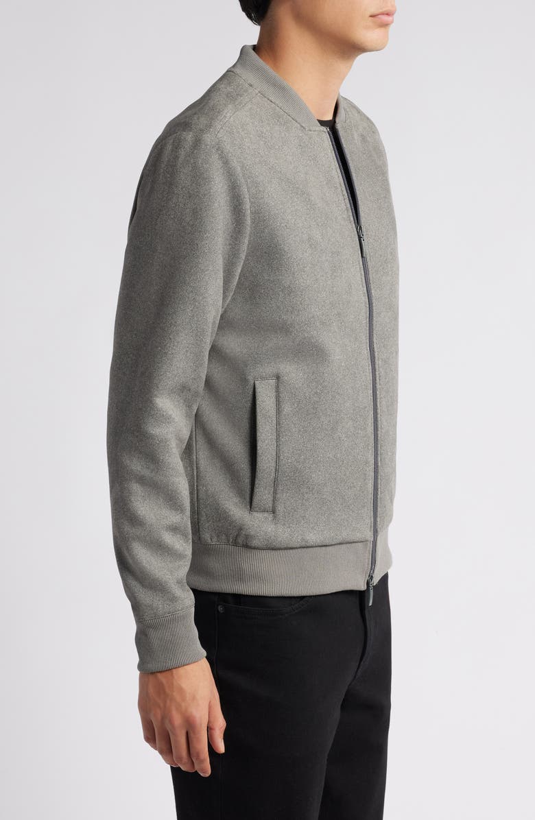 Robert Barakett Degas Faux Suede Knit Bomber Jacket, Alternate, color, Tan