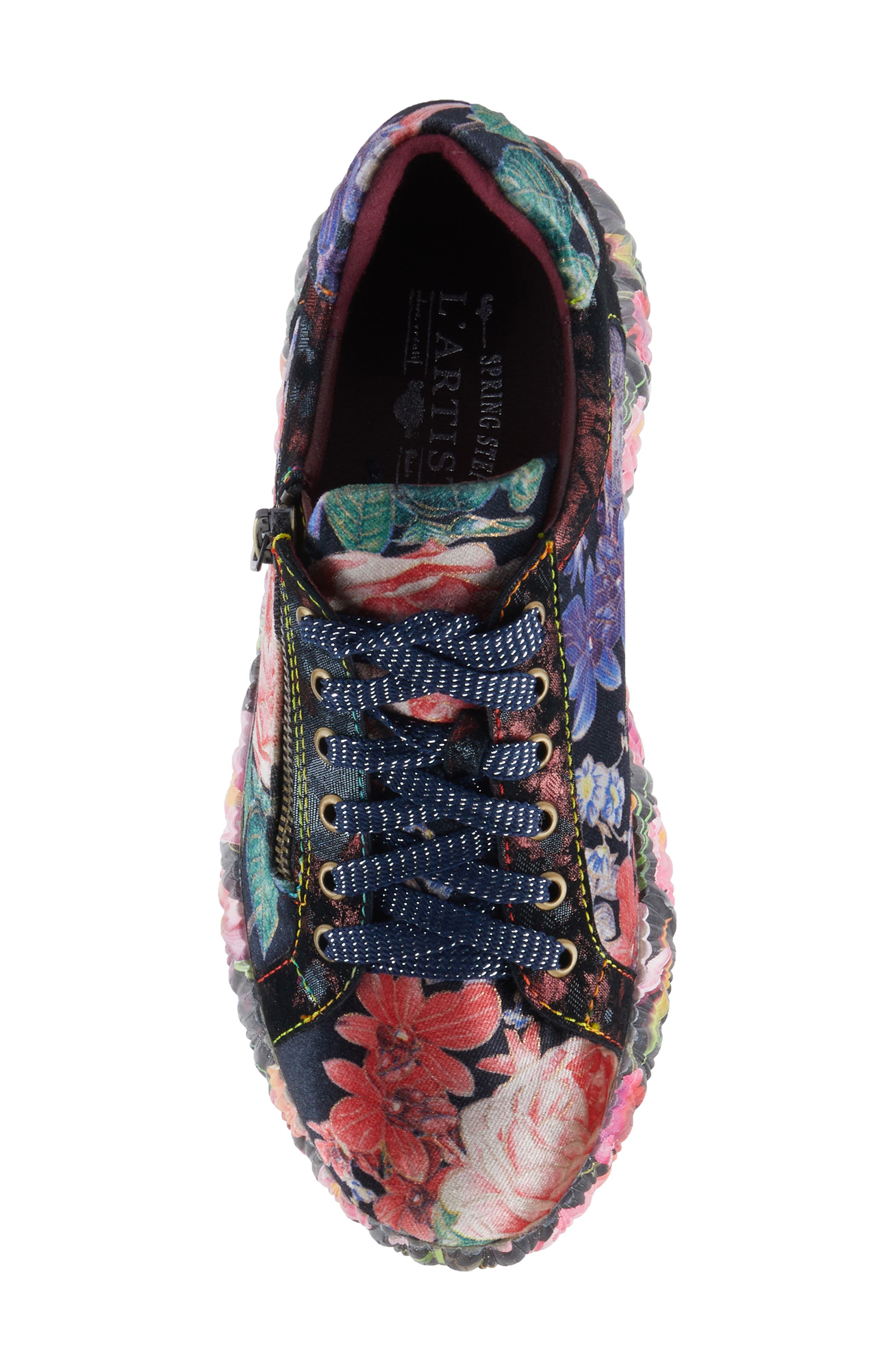 L'Artiste by Spring Step Dallyn Floral Platform Sneaker, Alternate, color, Black Multi
