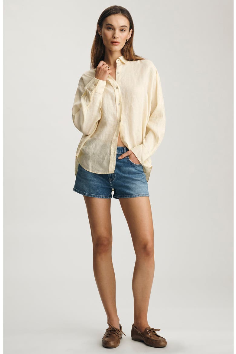 Relaxed Fit Linen Button-Up Shirt, Alternate, color, FLAN