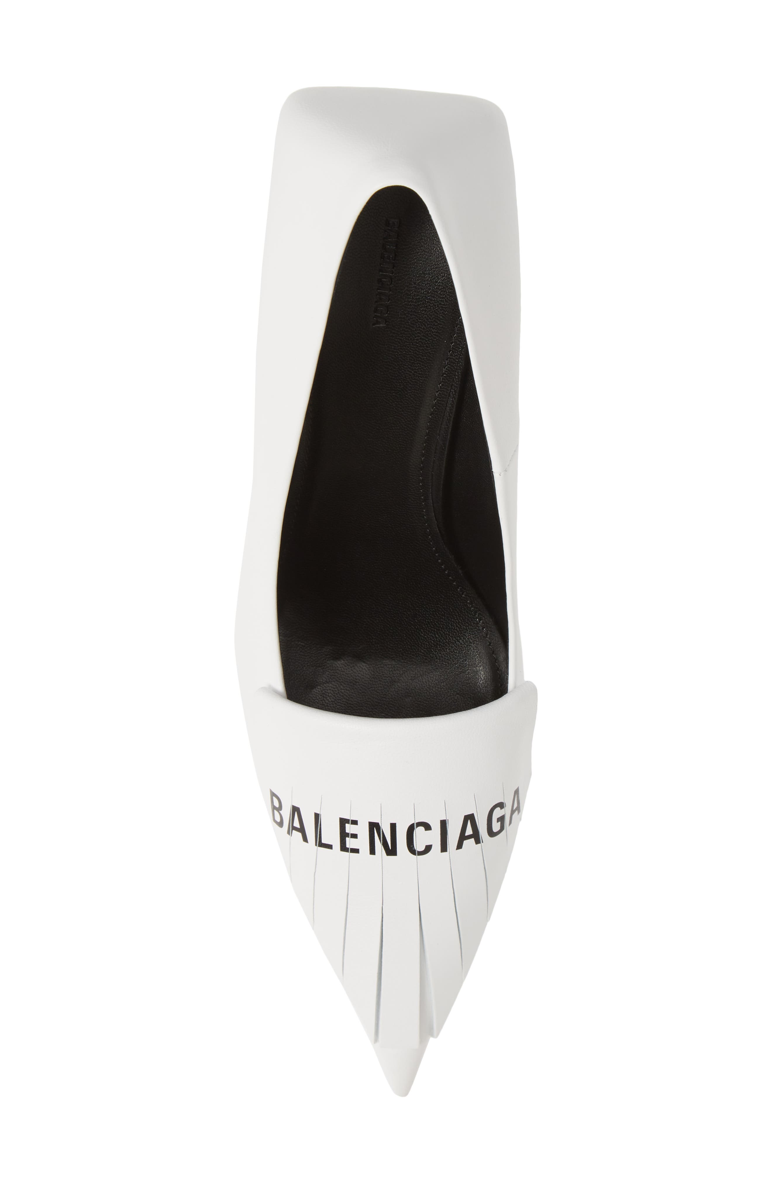 Balenciaga Logo Fringe Pointed Toe Pump, Alternate, color, 