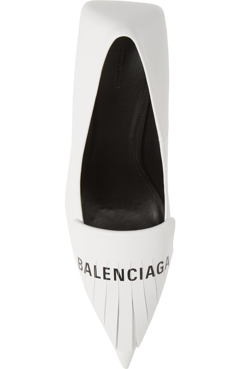Balenciaga Logo Fringe Pointed Toe Pump, Alternate, color,