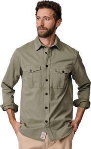 Aubin Cole Long Sleeve Twill Overshirt