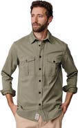 Aubin Cole Long Sleeve Twill Overshirt