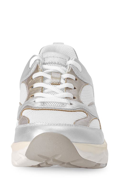 Gabor Mixed Media Sneaker In White