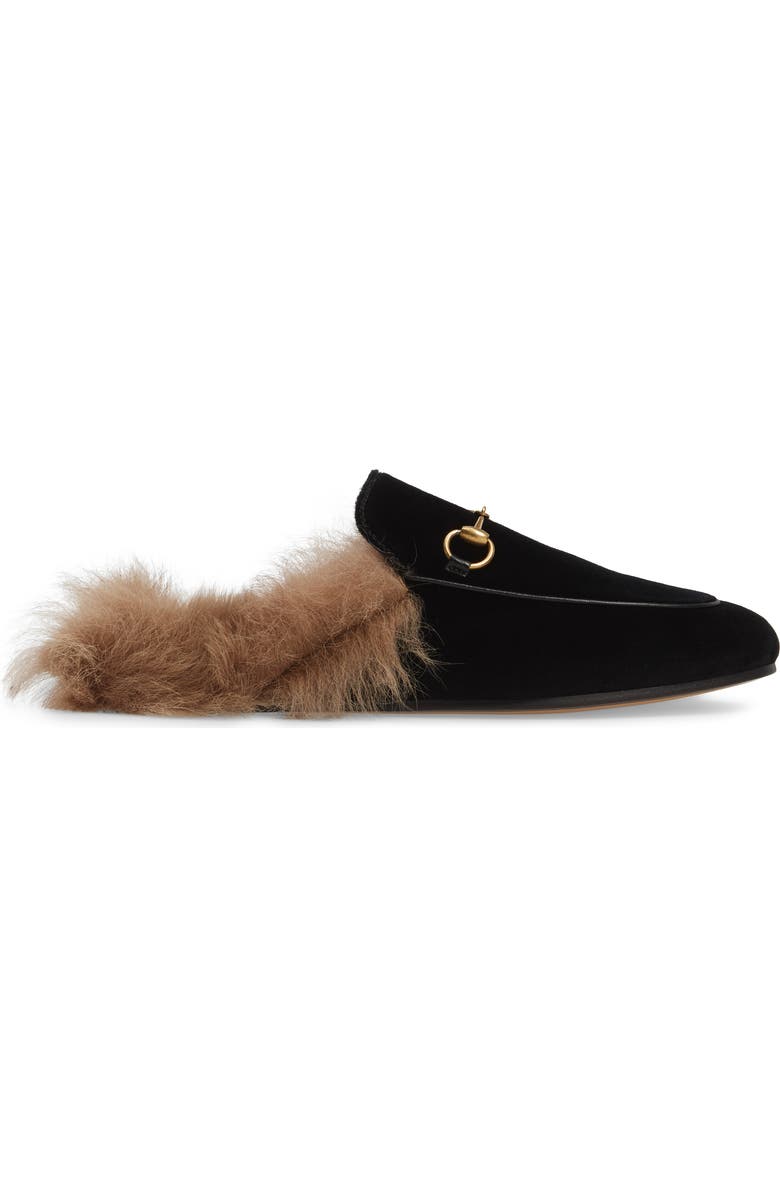Gucci Princetown Genuine Shearling Mule Loafer, Alternate, color,
