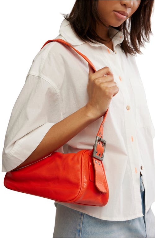 Free People Army Candy Leather Baguette Bag In Red Orange