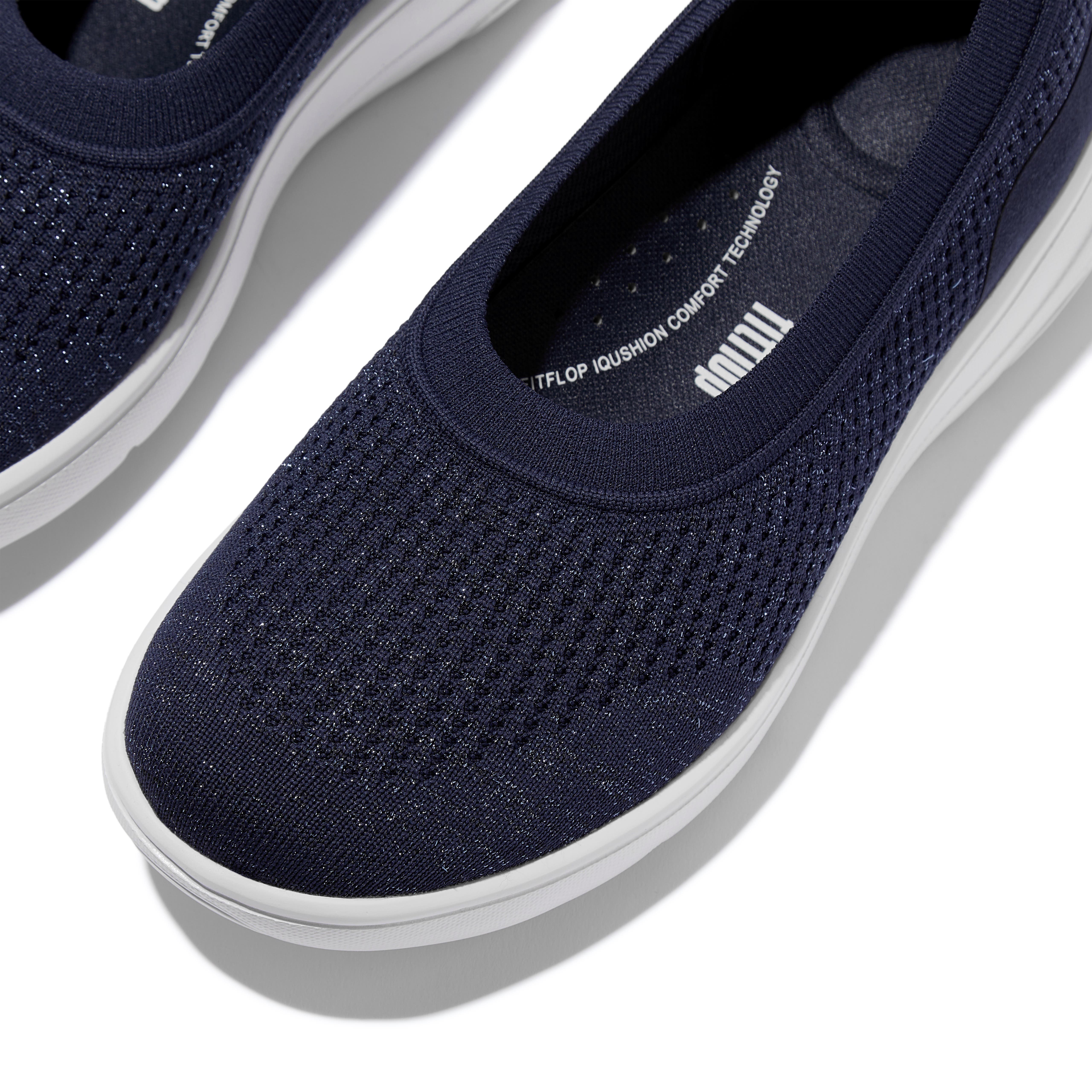 FitFlop Super Q Knit Ballet Flats, Alternate, color, Metallic Midnight Navy