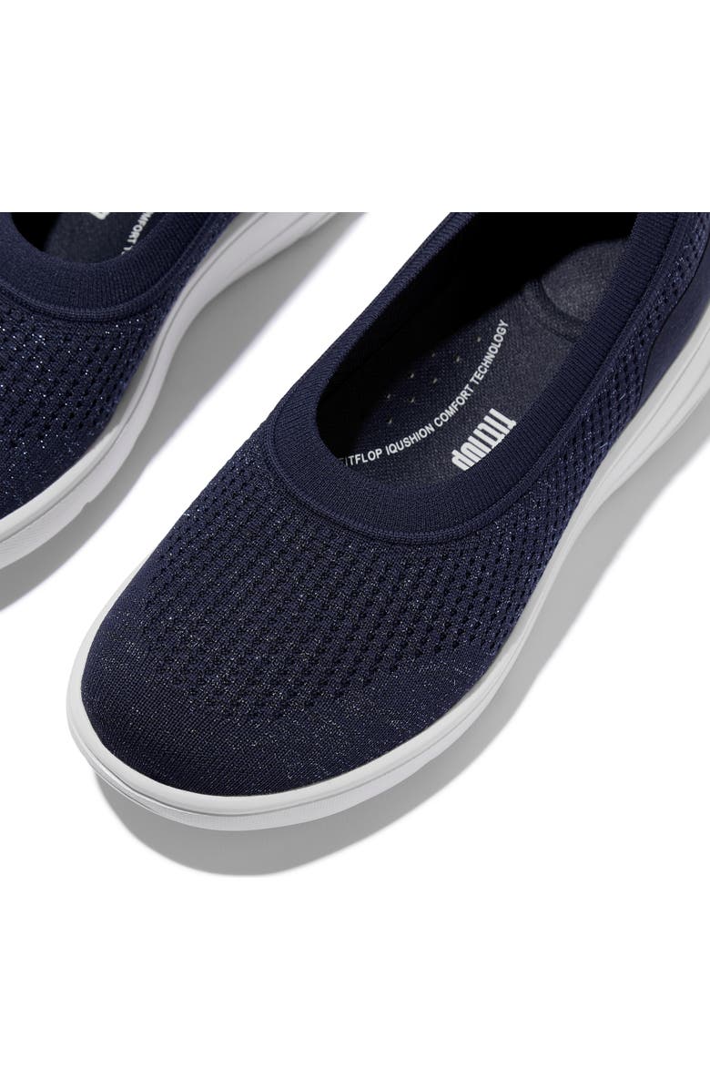 FitFlop Super Q Knit Ballet Flats, Alternate, color, Metallic Midnight Navy
