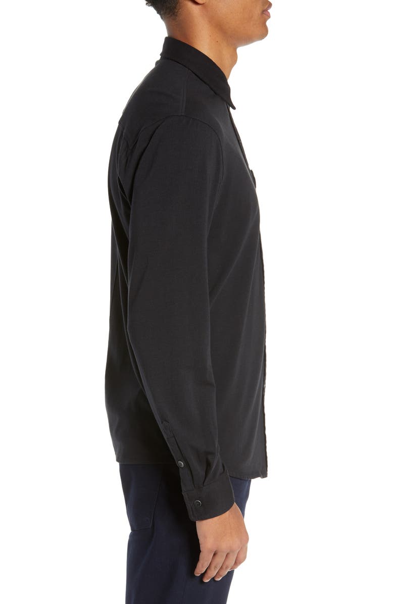 PAIGE Stockton Slim Fit Long Sleeve Jersey Sport Shirt, Alternate, color, Black