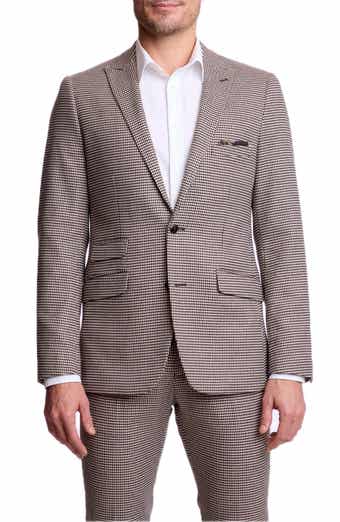Ashton Slim Fit Houndstooth Check Peak Lapel Suit Jacket