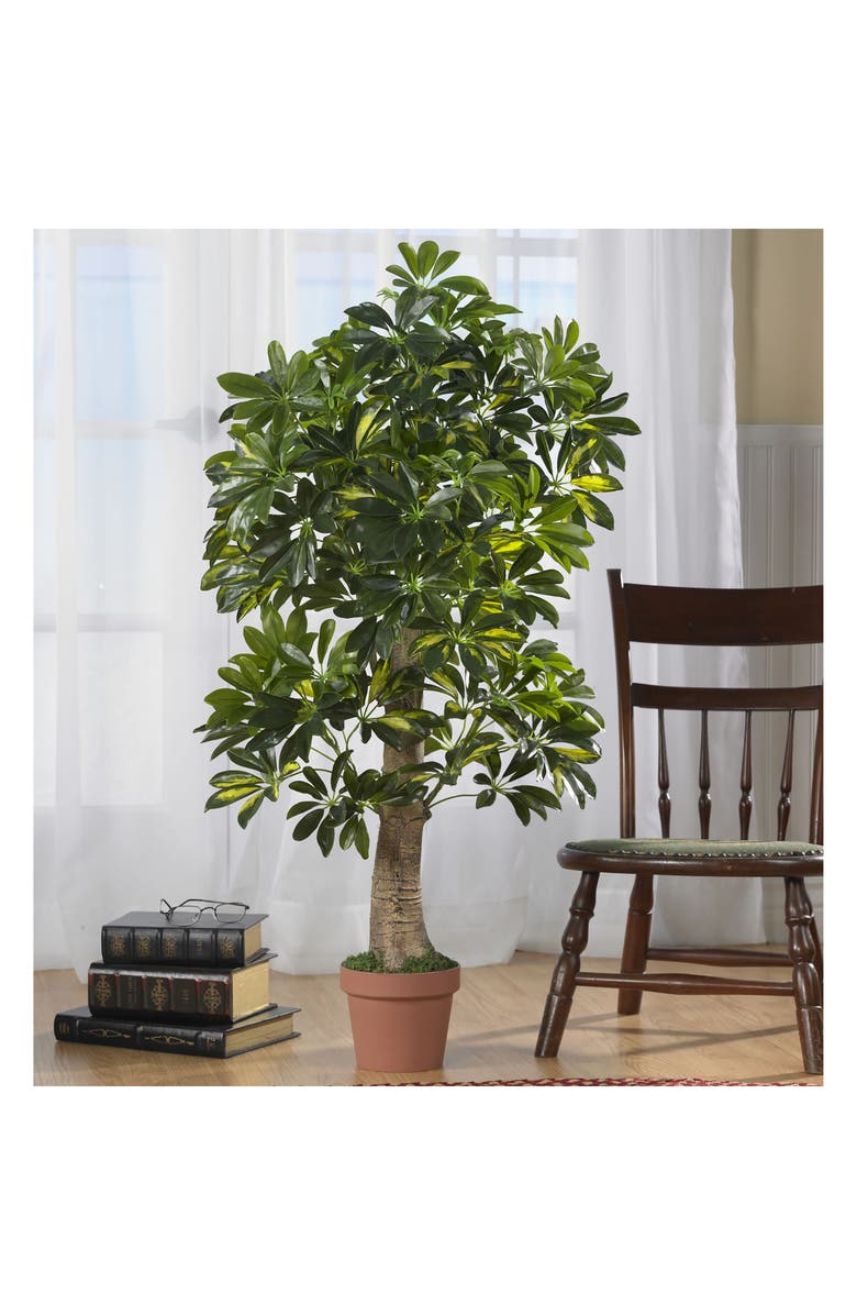 NEARLY NATURAL Schefflera Silk 4ft. Tree, Alternate, color,