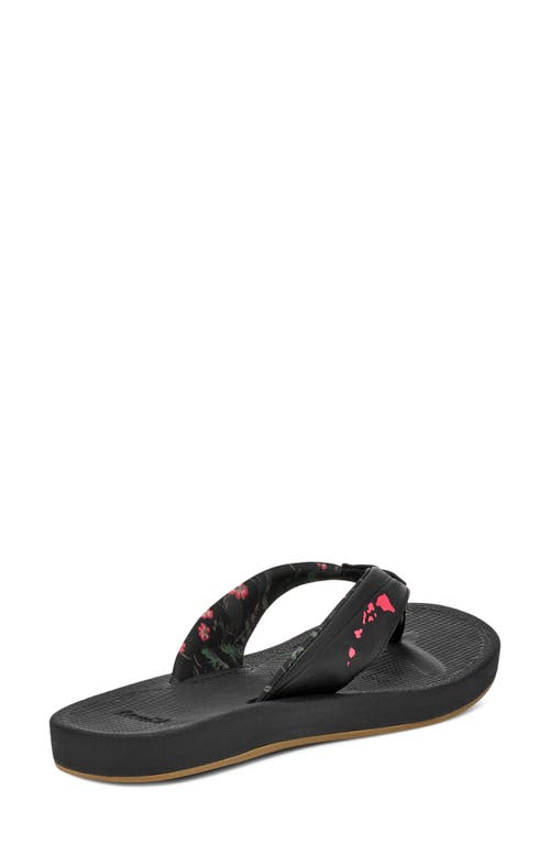 Sanuk Cosmic Aquarius Water Friendly Flip Flop In Black