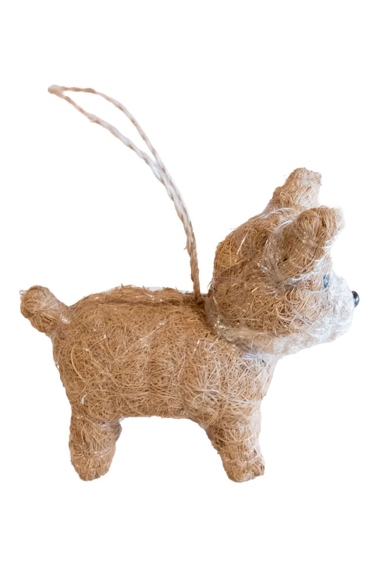 Corgi Handwoven Ornament, Alternate, color, BROWN/ WHITE