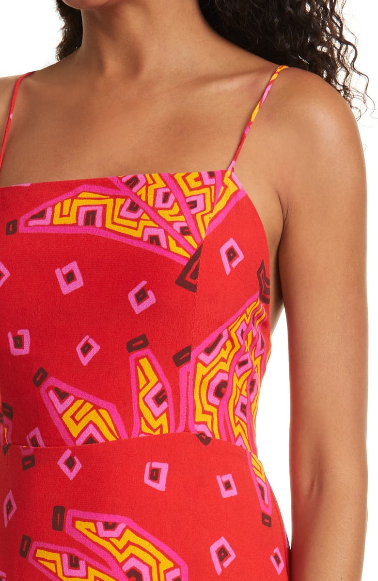 FARM Rio Red Tiki Bananas Tie Back Dress, Alternate, color,