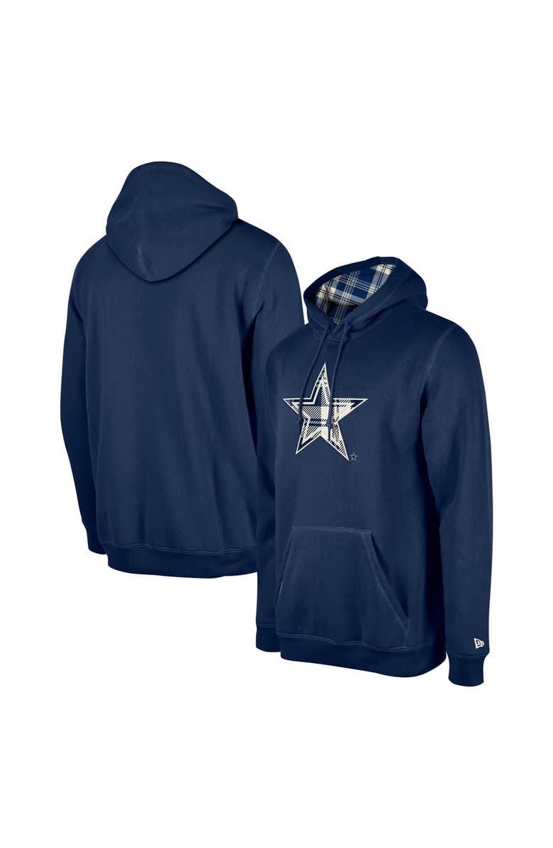 New Era Men's New Era Navy Dallas Cowboys 3rd Down Plaid Pullover Hoodie, Main, color, Navy