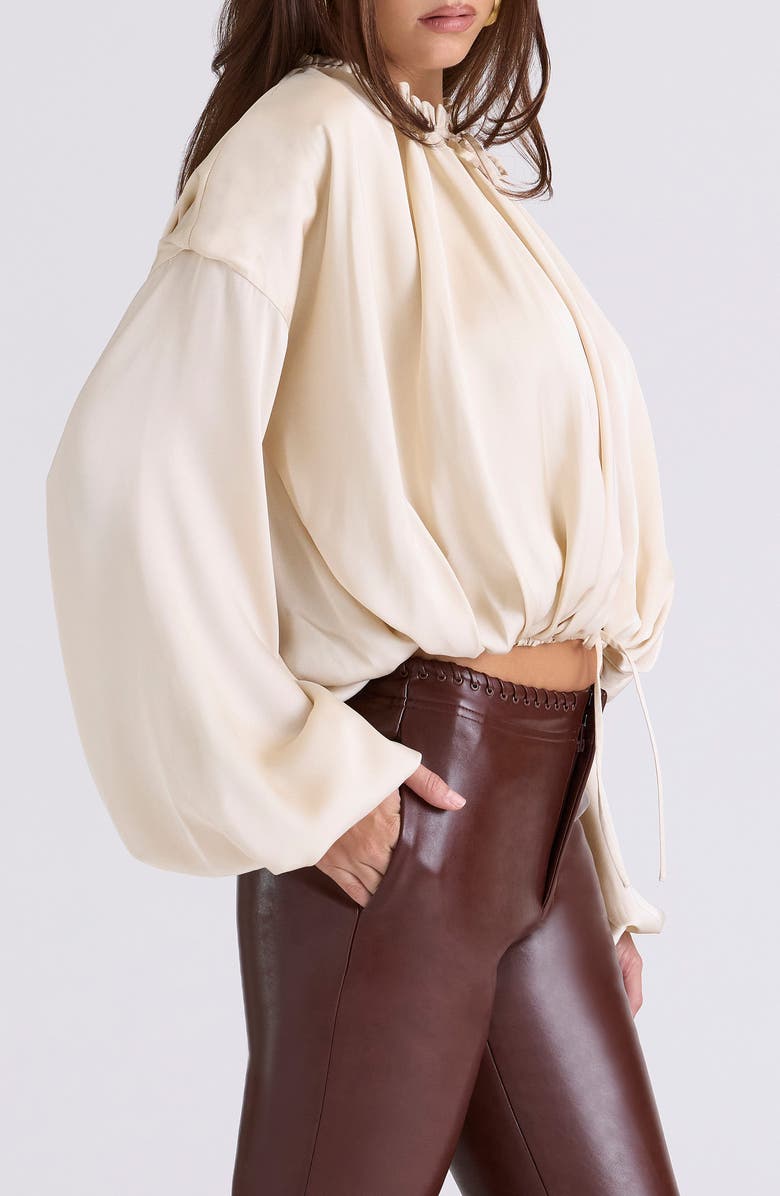 HOUSE OF CB Talia Open Front Matte Satin Top, Alternate, color,