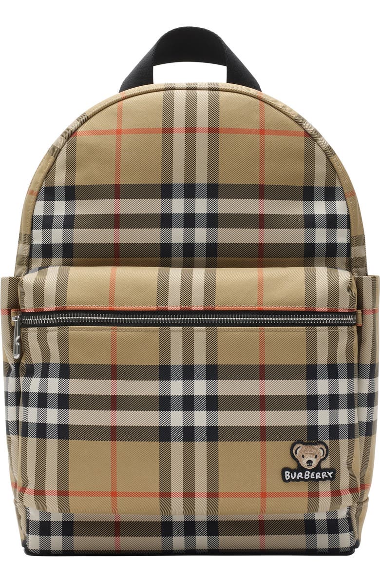 Burberry Check Backpack, Main, color, Sand