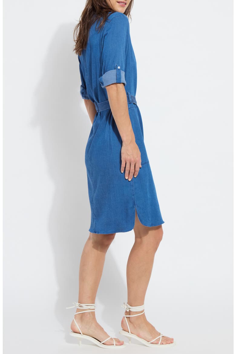 Delphine Chambray Shirtdress, Alternate, color, MIDWASH
