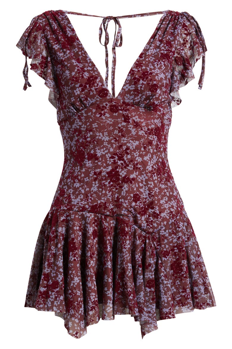 Naomi Mesh Minidress, Main, color, PURPLE