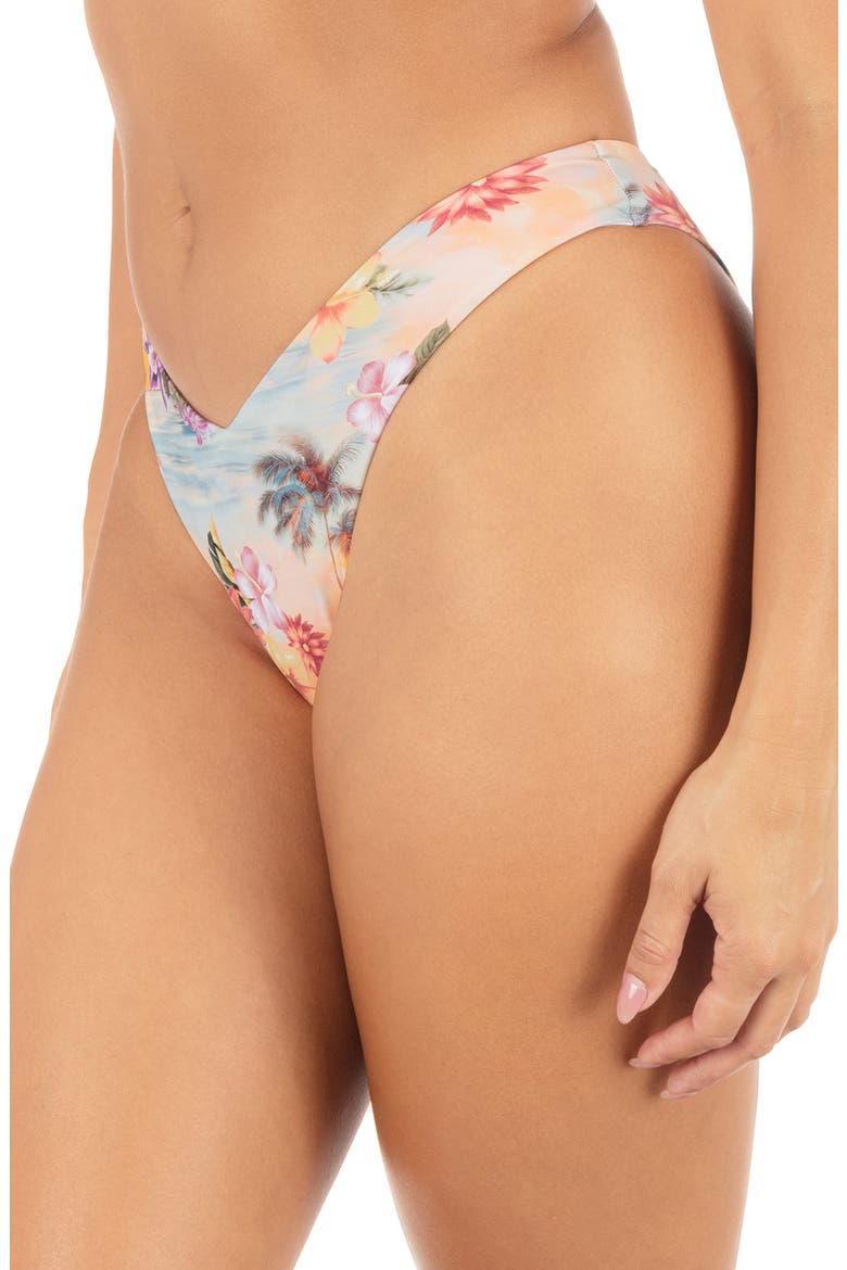 Scenic Sunset V-Front Skimpy Bikini Bottoms, Alternate, color, SHELL PINK MULTI