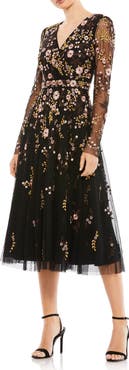 Mac Duggal Women's Floral Embroidered A-Line Cocktail Dress