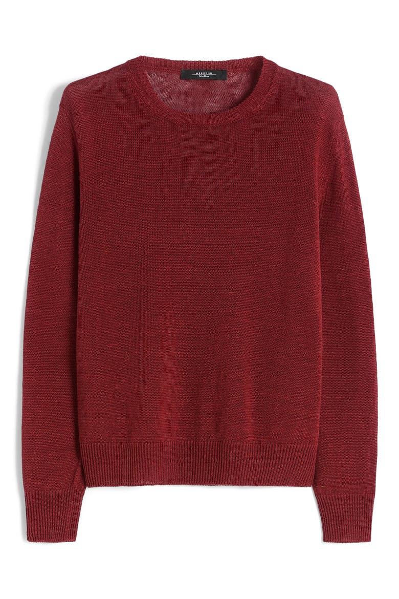 Linen Sweater, Alternate, color, CHERRY