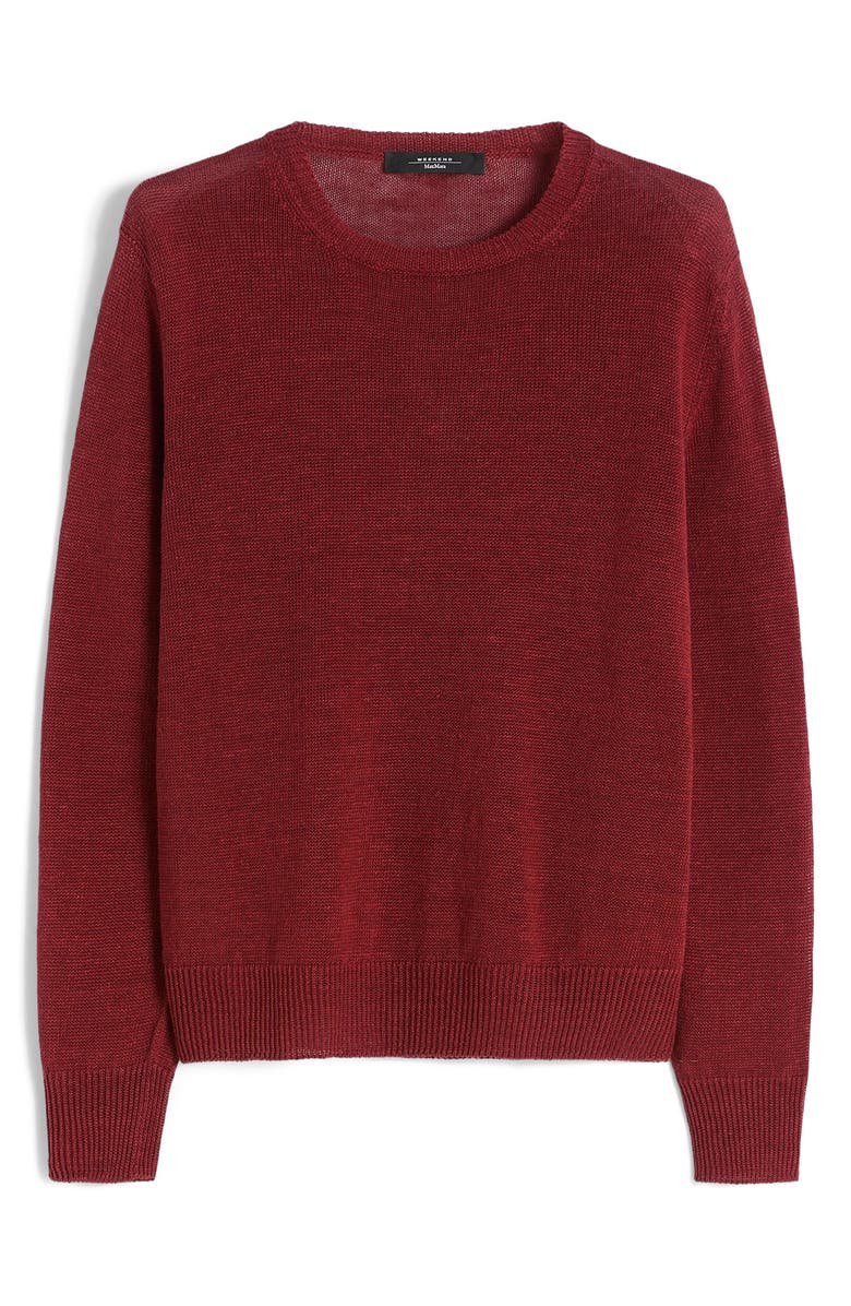 Weekend Max Mara Linen Sweater, Alternate, color, Cherry