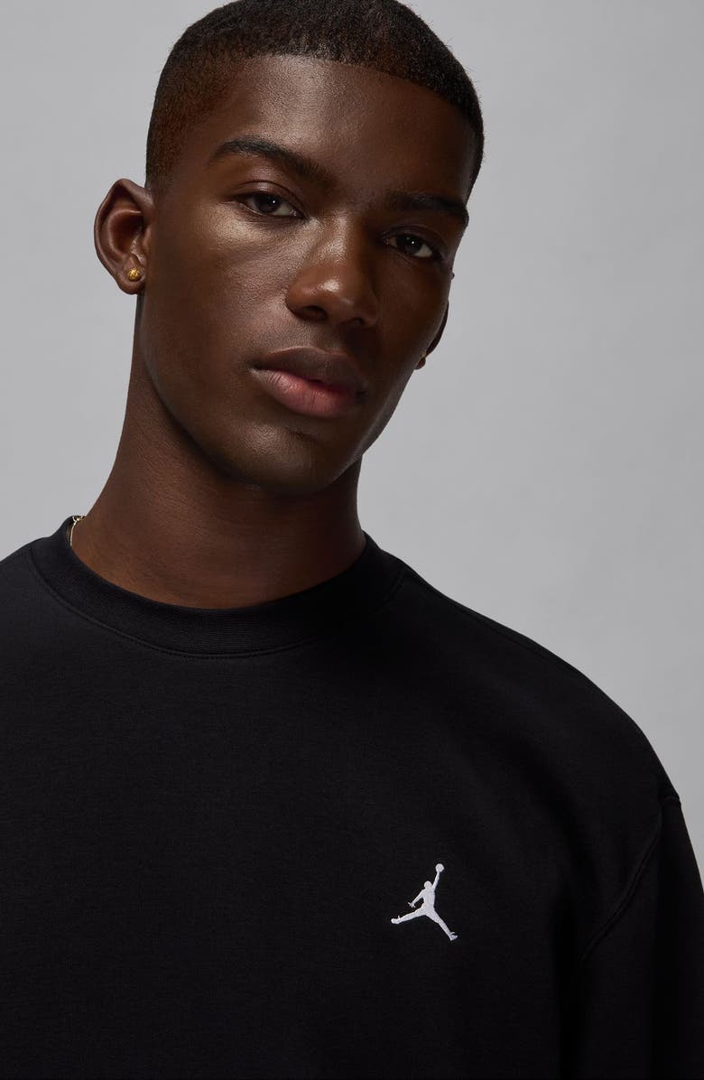 Nike Jordan Break Fleece Crewneck Sweatshirt, Alternate, color, Black/ White