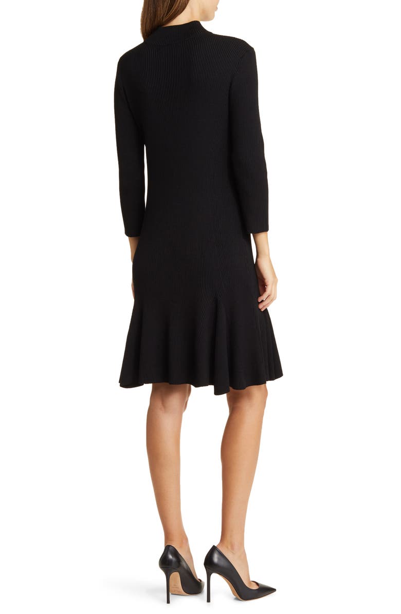 Julia Jordan Rib Three-Quarter Sleeve Sweater Dress, Alternate, color,