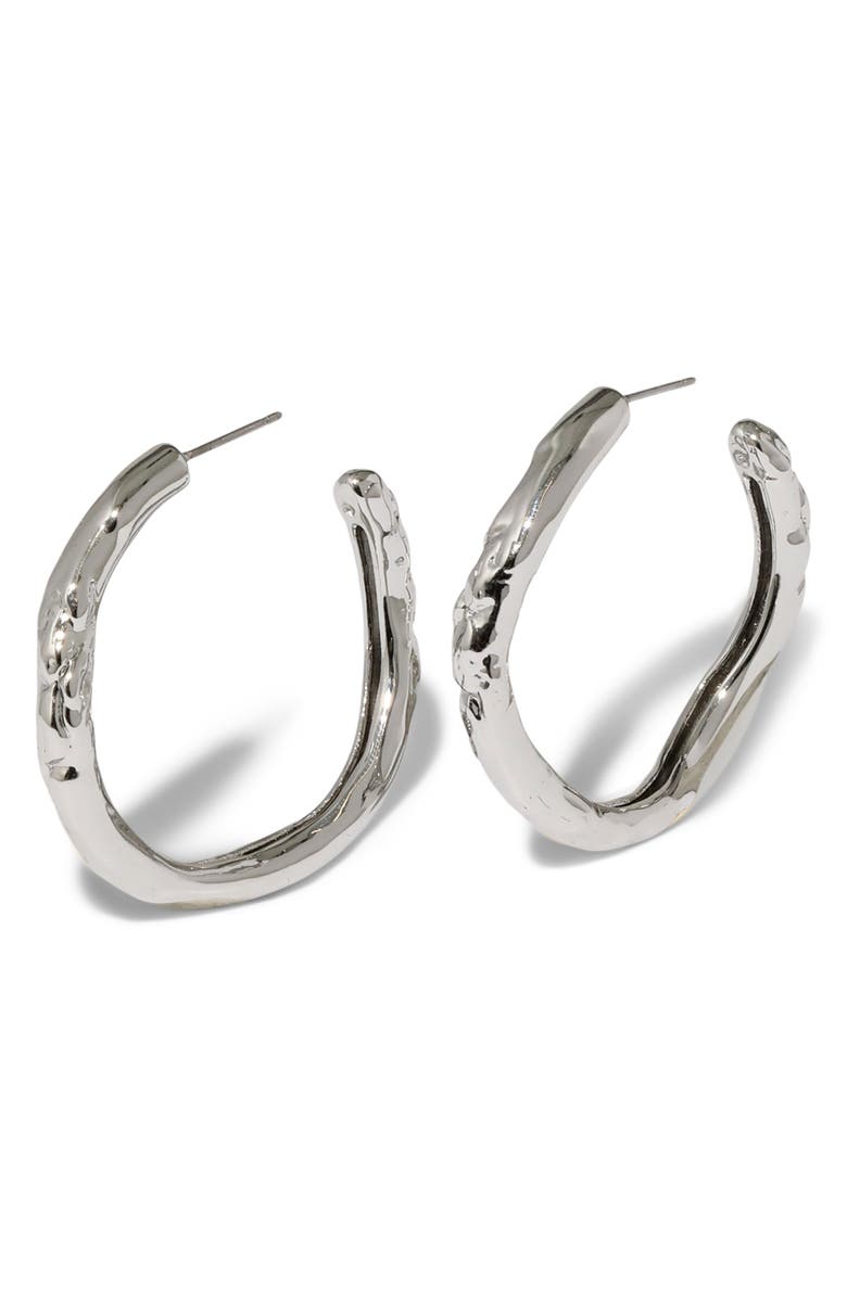 Alexis Bittar Brut Textured Tube Hoop Earrings, Main, color,