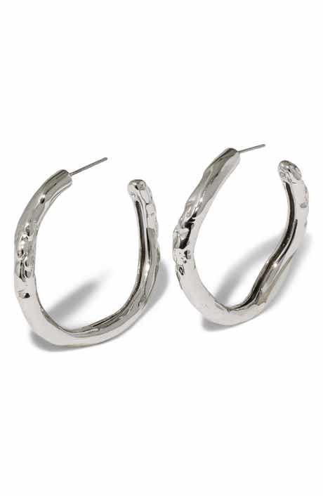 Alexis Bittar Brut Textured Tube Hoop Earrings