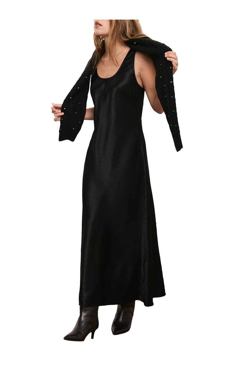 MINT VELVET Layered Embellished sweater Maxi Dress, Main, color, Black