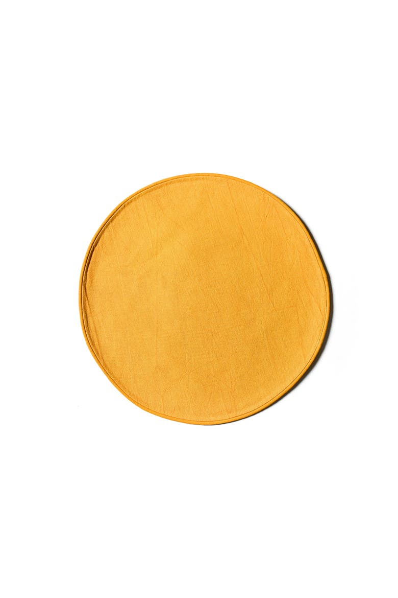 Brass Color Block Round Placemat Set of 4, Alternate, color, Yellow