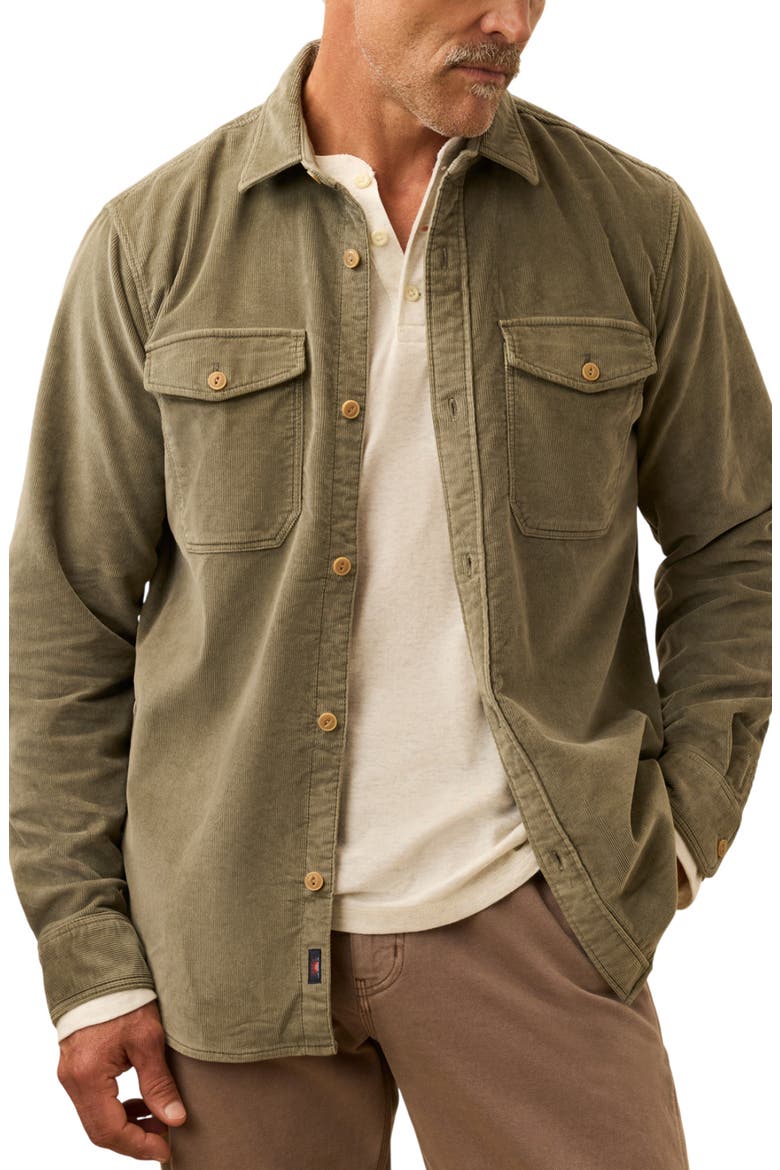Cotton Stretch Corduroy Button-Up Overshirt, Main, color, LIGHT PINE
