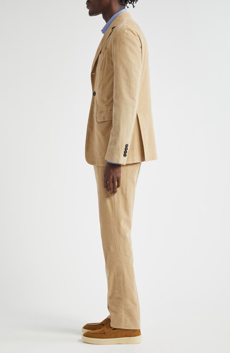 Massimo Alba Cotton Corduroy Suit, Alternate, color, Desert