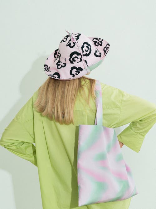 Lost Pattern Nyc "day Dream" Reversible Sun Hat In Pink