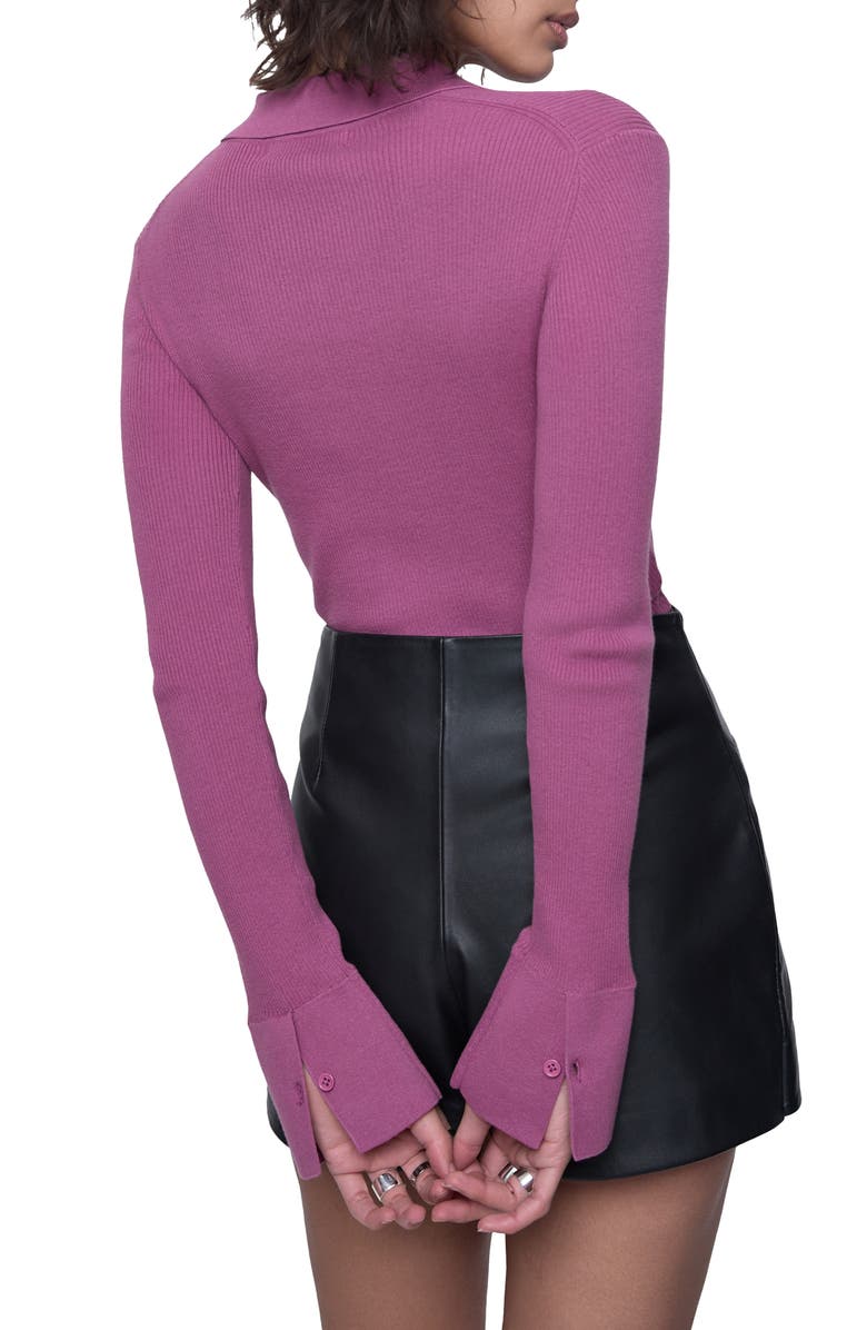 Rebecca Minkoff Cora Rib Polo Top, Alternate, color, 