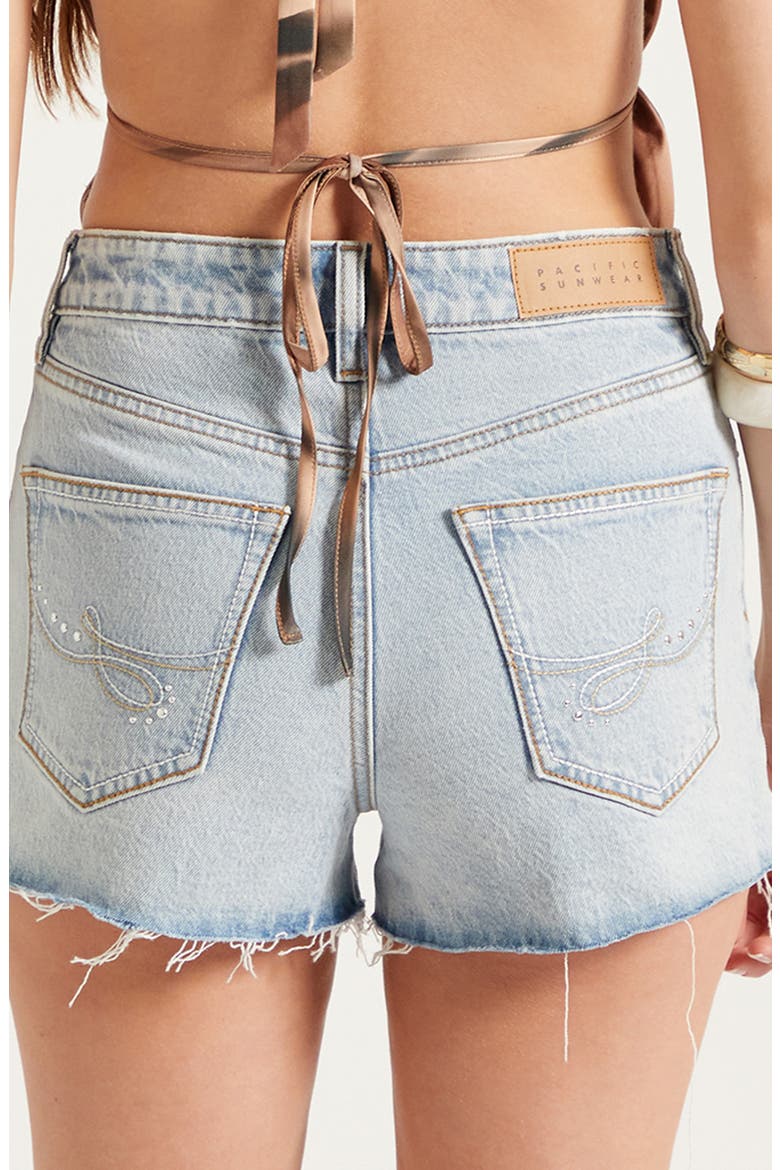 Ivy High Waist Denim Shorts, Alternate, color, LIGHT INDIGO