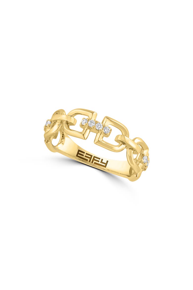 14K Gold Plated Diamond Link Band Ring, Main, color, GOLD