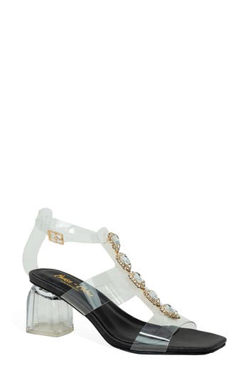 Chase & Chloe Chase And Chloe Levine Rhinestone Embellished Clear Strap Sandal