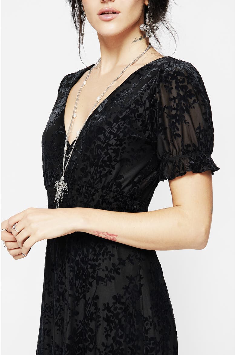 Lilias Devoré Tiered Maxi Dress, Alternate, color, Black