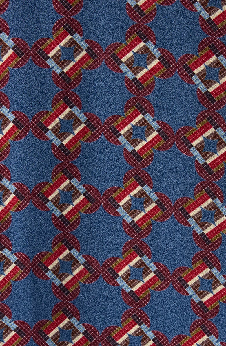 Dries Van Noten Dommy Tie Print Crepe Midi Dress, Alternate, color, Blue