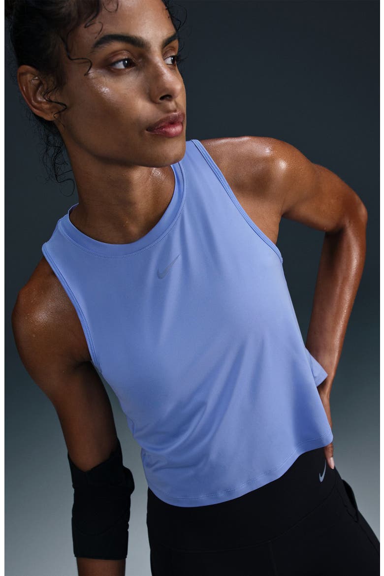 One Classic Dri-FIT Crop Tank, Alternate, color, ROYAL PULSE/ BLACK