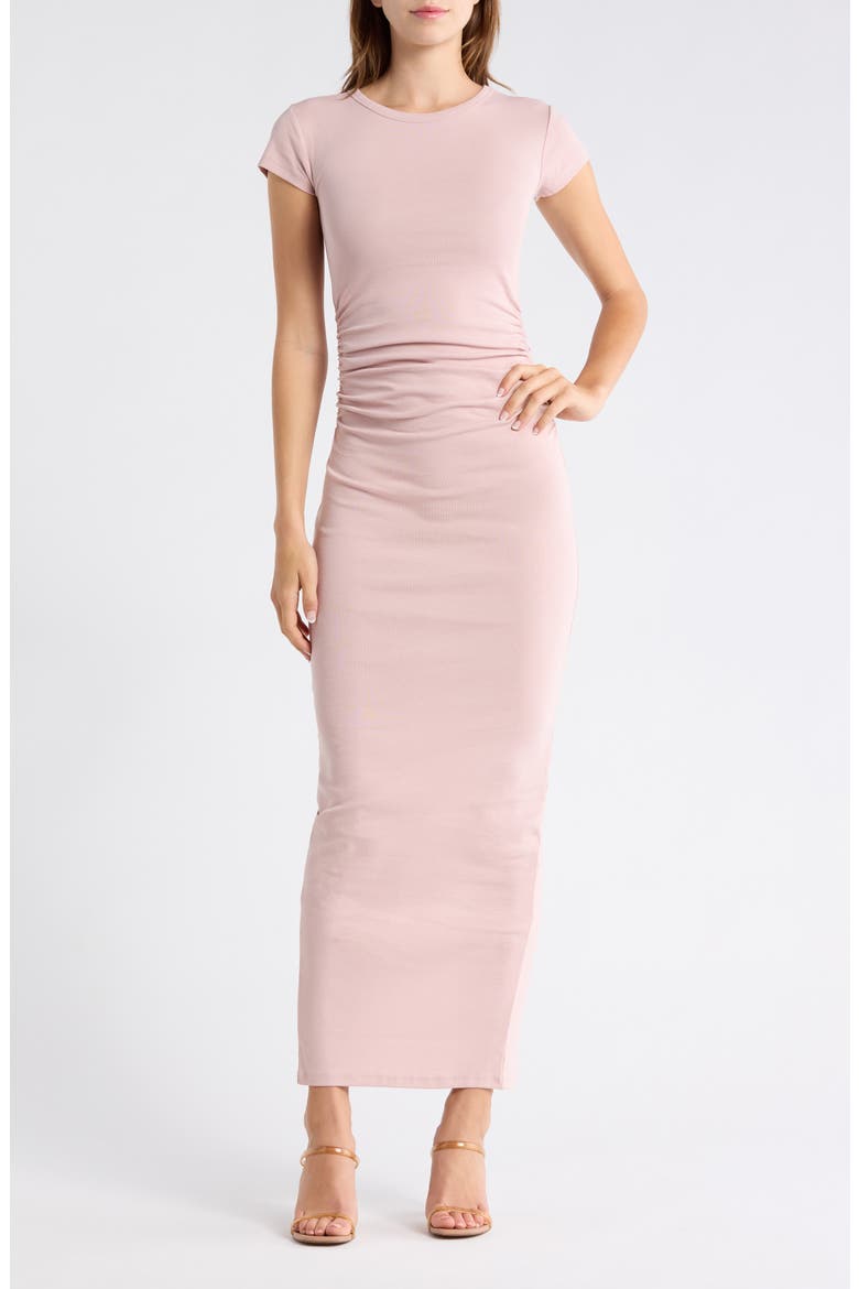 Katarina Slim Fit Cap Sleeve Maxi Dress, Main, color, MAUVE CHALK PINK