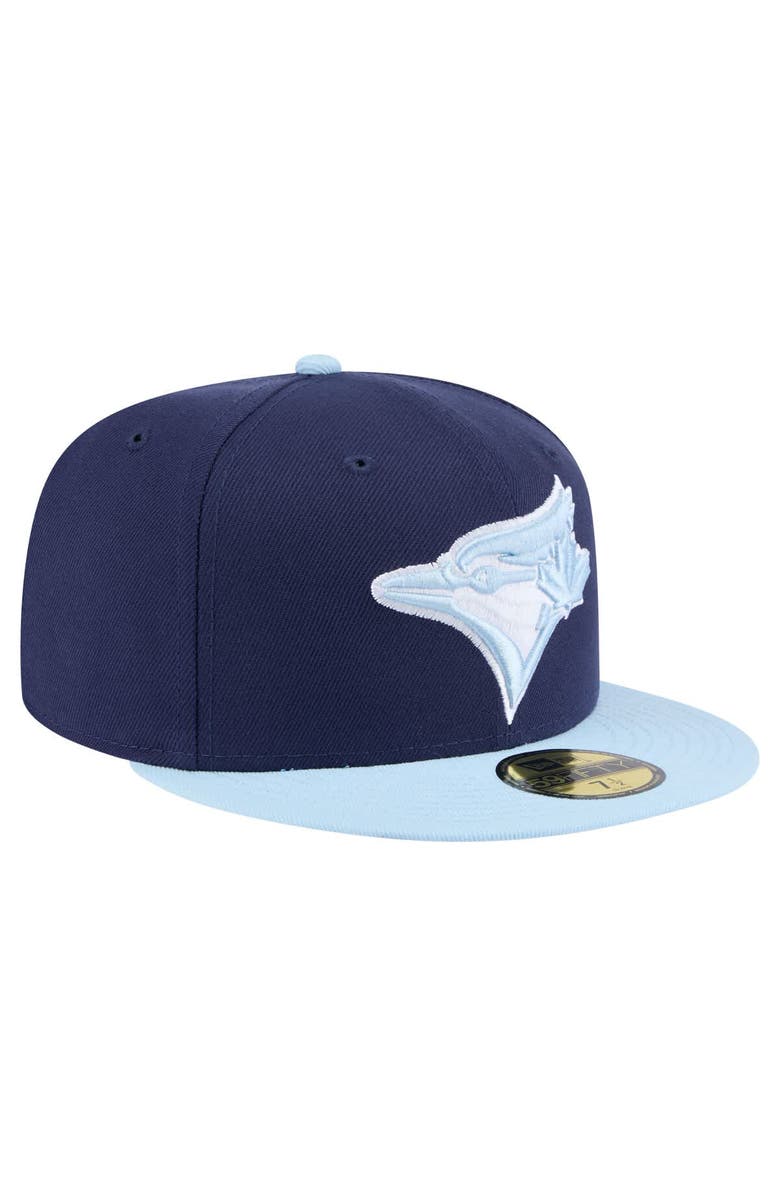 New Era Men's New Era Navy/Light Blue Toronto Blue Jays Color Pack 2-Tone 59FIFTY Fitted Hat, Alternate, color,