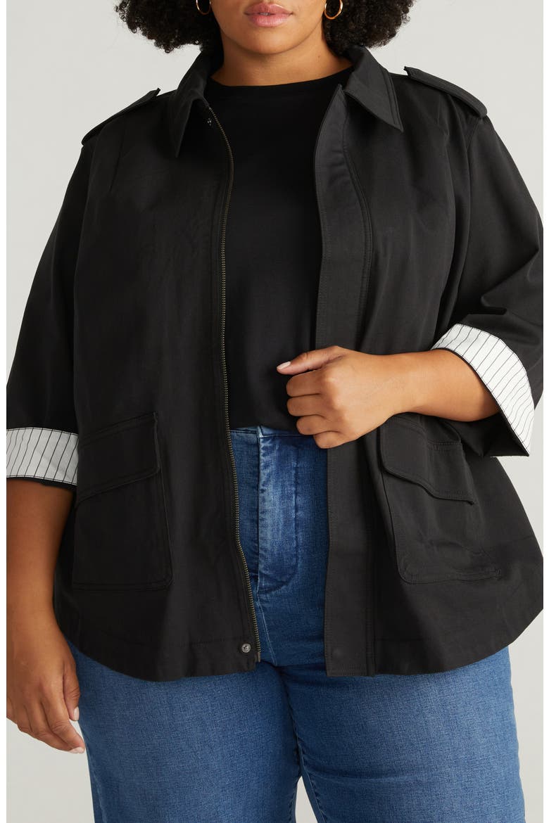 Upstate Stretch Cotton Blend Twill Manor Jacket, Alternate, color, BLACK