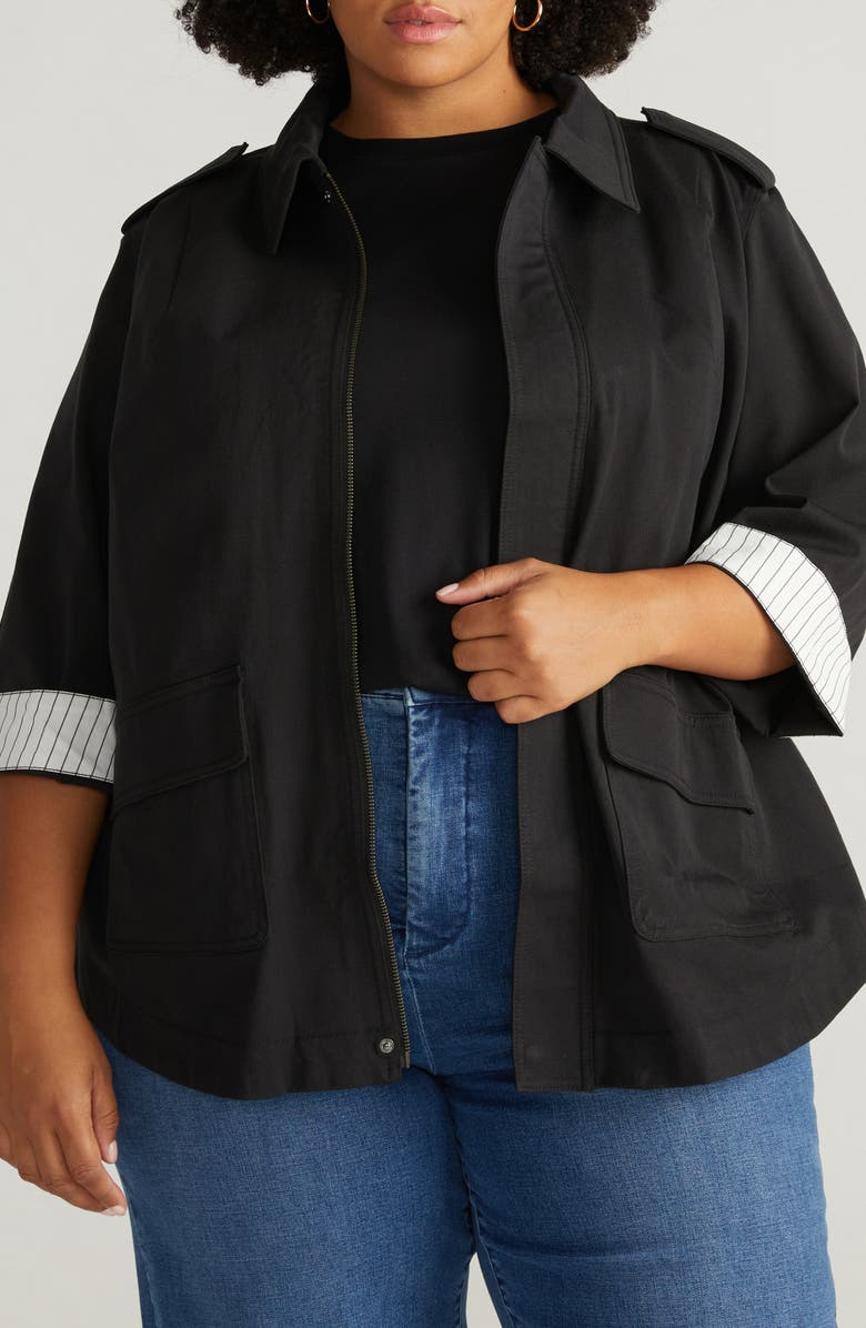 Universal Standard Upstate Stretch Cotton Blend Twill Manor Jacket, Alternate, color, 