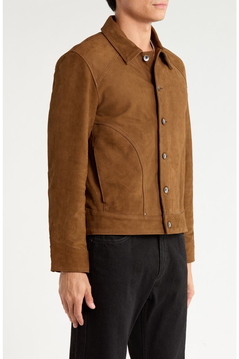 Douglas Seamed Leather Jacket, Alternate, color, NUTMEG
